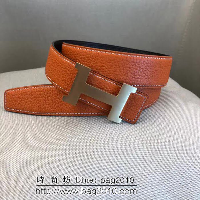 愛馬仕HERMES 原單正品 雙面原版皮 精品鋼扣高端男士皮帶 HHG1483